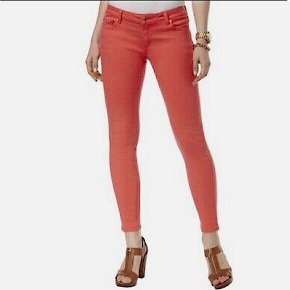 Michael Kors Izzy Skinny Jeans in Salmon - Picture 1 of 8